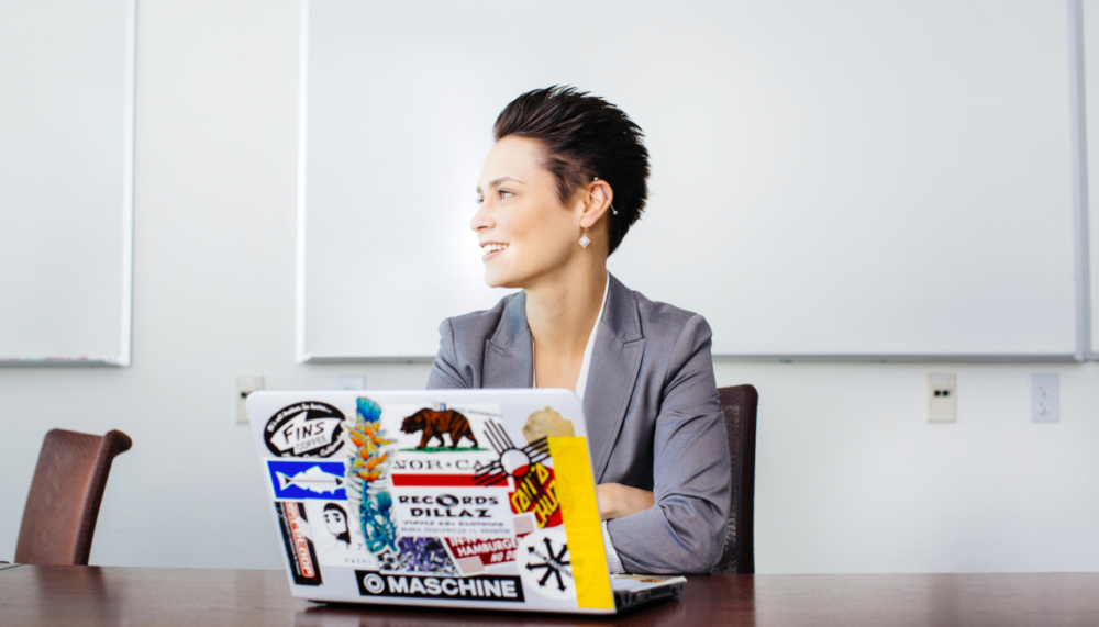 Woman from UCSC on computer