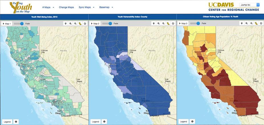 3 maps of California