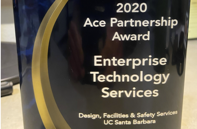 UCSB ETS Ace Partnership Award from 2020