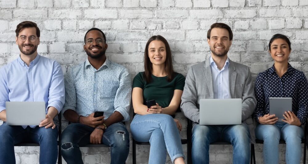 Smiling interns