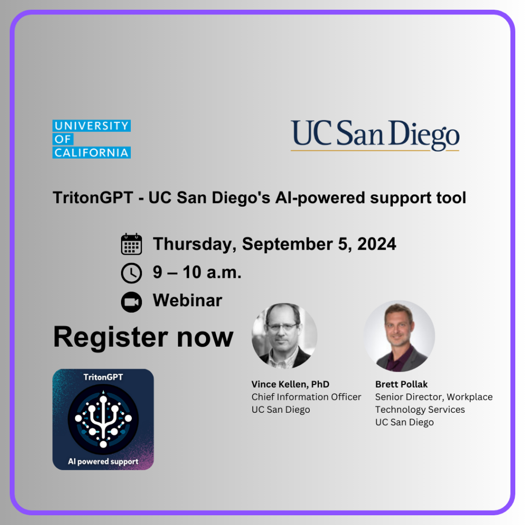 Ucsd Ai Course EVENT: TritonGPT, UC San Diego’s AI-powered support tool webinar on ...