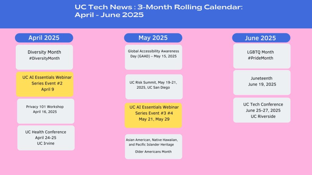 3-month rolling calendar