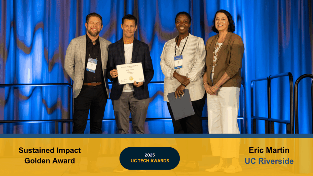 Eric T. Martin from UC Riverside received the Golden Sustained Impact Award for over two decades of innovation in technology. Click to learn about his contributions.