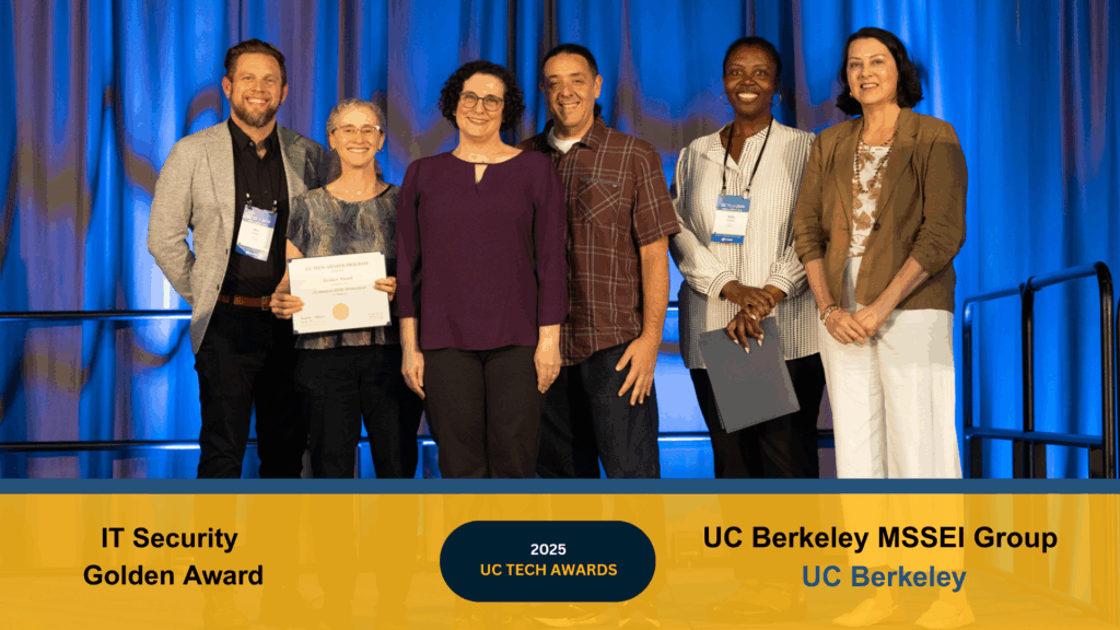 The MSSEI Workgroup at UC Berkeley received the Golden IT Security Award for advancing electronic information standards. Click to read the full article.