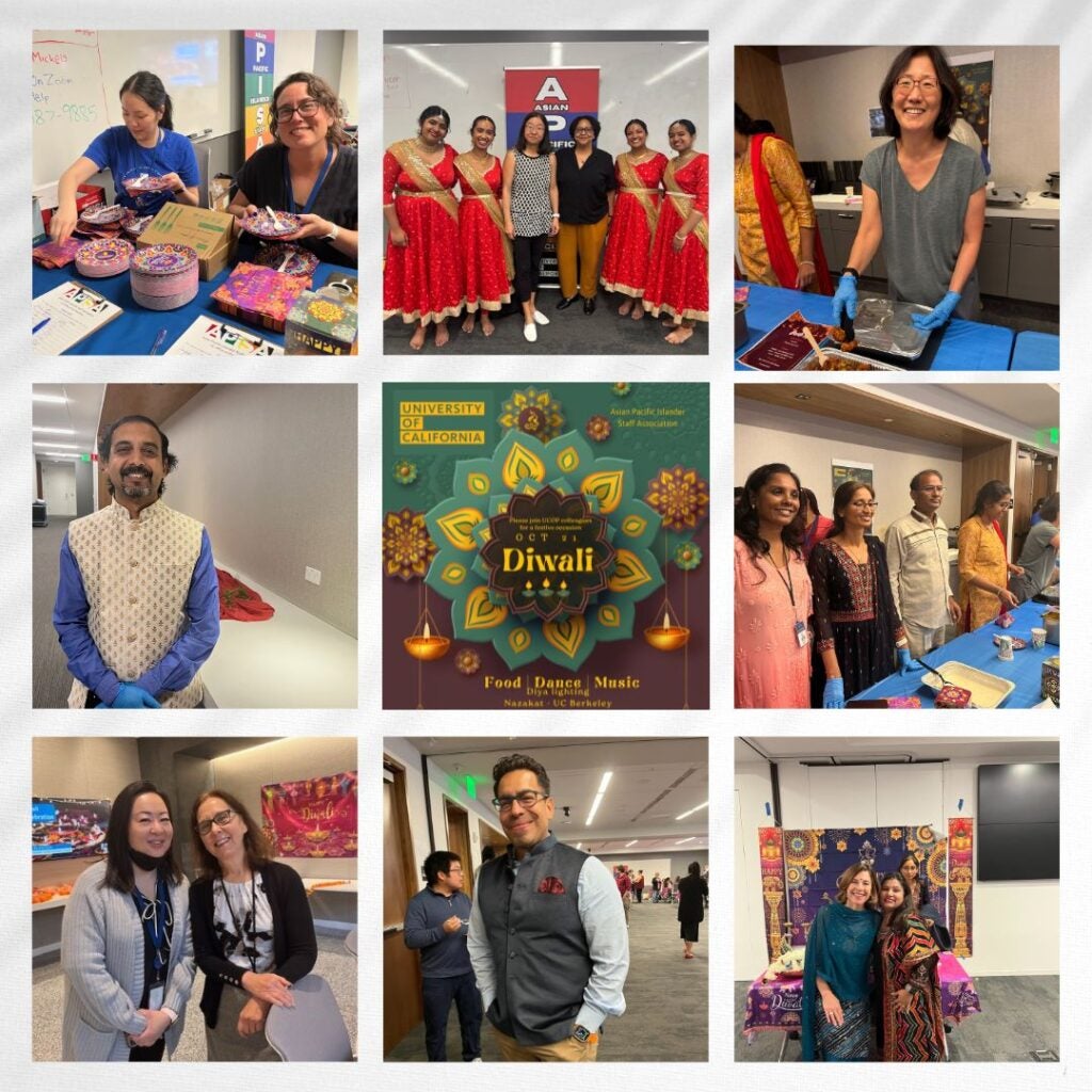 Backstage at Diwali 2025 - various photos of volunteers and dancers