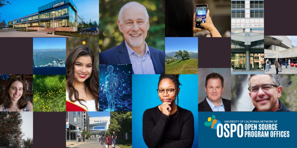 Open Source Logo and images of people at recent conference