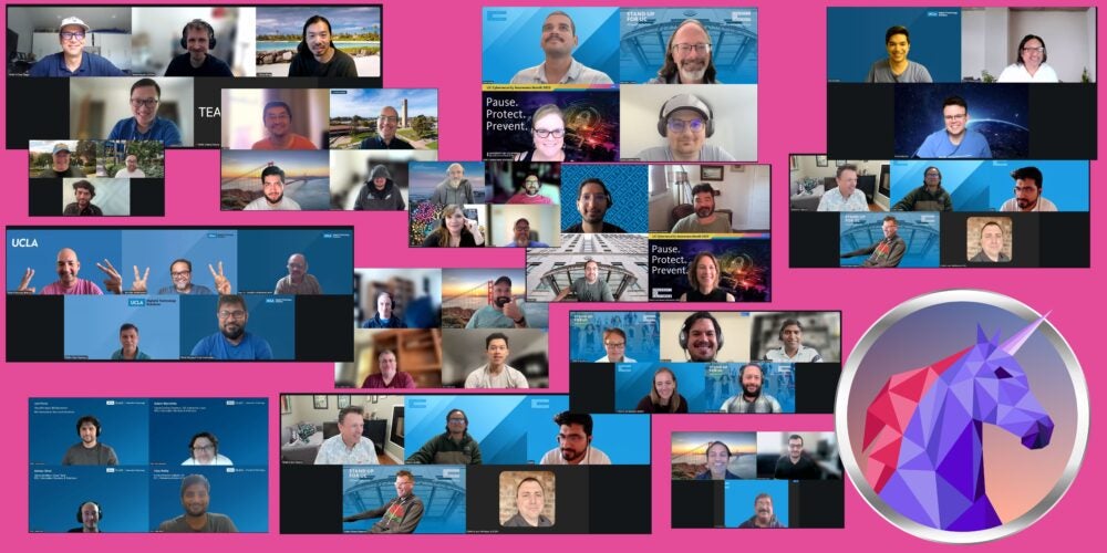 Small shots of 14 zoom teams