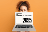 Woman with computer with UC Tech News logo