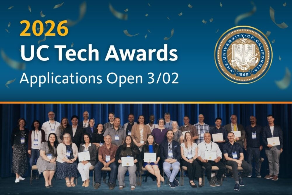 UC Tech Awards Applications Open 3/2 with photo of past winners