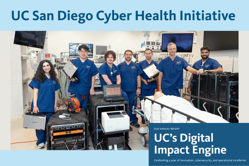 UC San Diego Cyber Health Initiative with photo of medical group