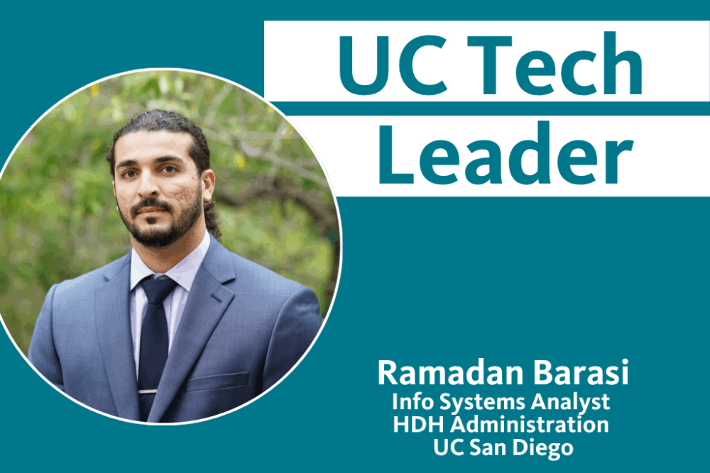 UC Tech Leader Ramadan Barasi with photo of Ramandan