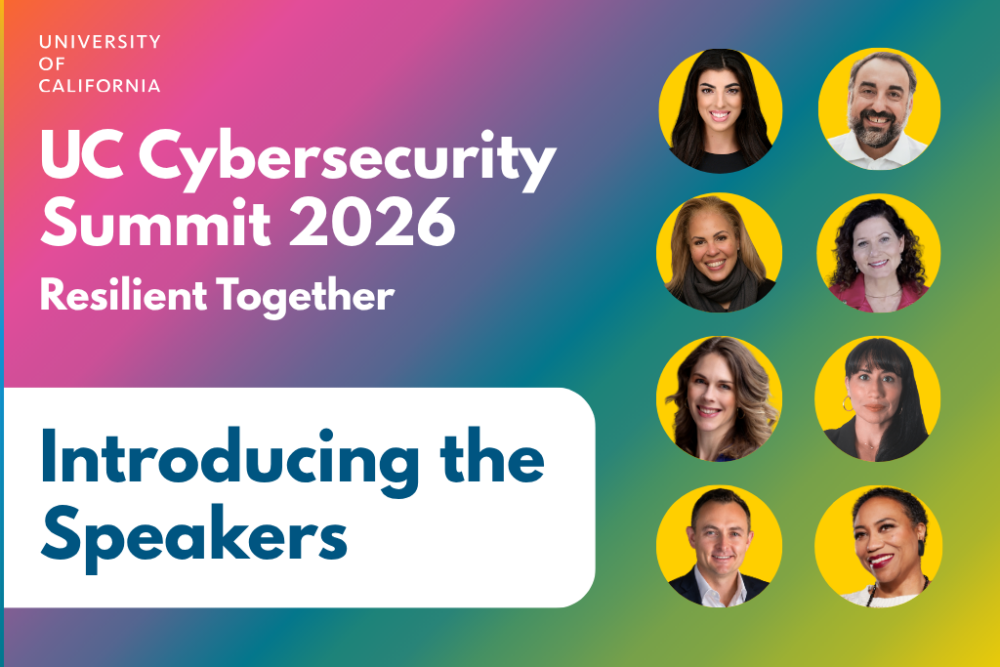 UC Cybersecurity Summit 2026: Resilient Together - Introducing the Speakers with the images of the speakers in small circular frames