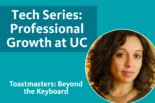 Tech Series: Professional Growth - Toastmasters with a photo of author By Sira Hotsinpiller 
